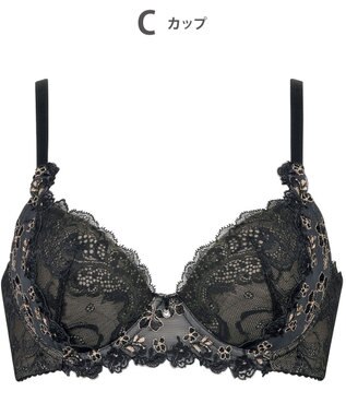 Wing ブラジャー Wing Lesiage 脇すっきりの着やせシルエット 背中の段差・脇のハミ肉軽減 【2920シリーズ】 Gカップまで対応 大きいサイズ ブラ PB2921 ウイング／ワコール ブラック