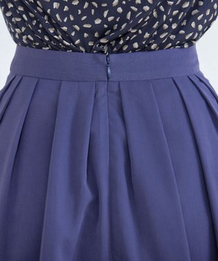 Tiaclasse L 【洗える】フラップポケットタックフレアスカート ブルー