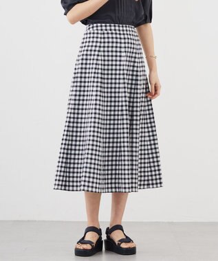  【洗える】アセVis ギンガム スカート