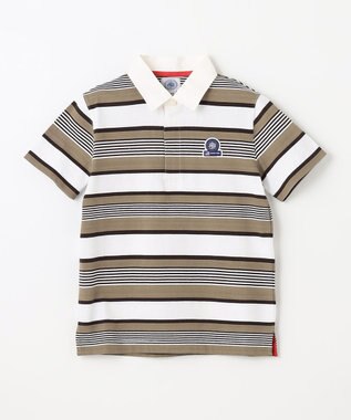 J.PRESS KIDS 【140-170cm】ボーダー ポロシャツ グレーベージュ系1