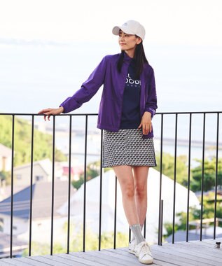 23区GOLF 【WOMEN】【吸水速乾/UVカット】モックネックシャツ ネイビー系