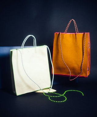 TRICOTE PAPER KNIT BAG LARGE / ペーパーニットバッグ大 87BROWN