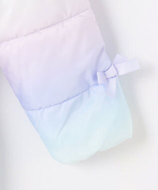 ANY KIDS 【フード取り外し/洗濯機可能】中綿フリル リボンコート レインボー