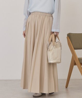 AMERICAN HOLIC 【選べる丈】シアープリーツスカート Beige