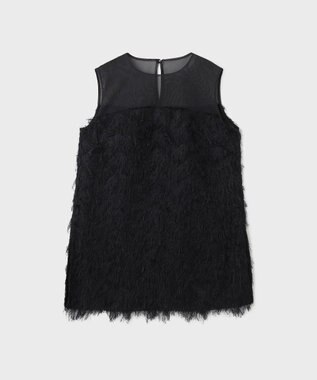 GRACE CONTINENTAL シアーフリンジノースリーブ ブラック