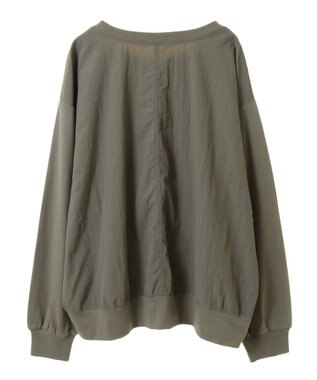Green Parks グログランテープ配色ドッキングプルオーバー Khaki