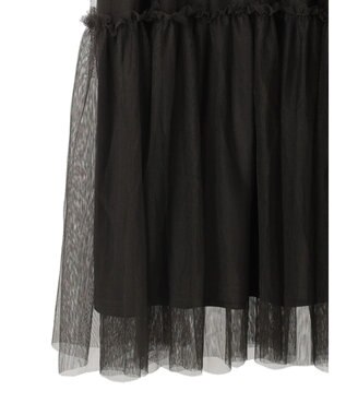 Green Parks ・ＳＵＧＡＲ　ＳＰＯＯＮ　チュールドッキングワンピース Black