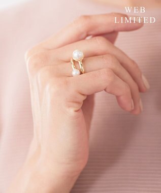 J.PRESS LADIES 【WEB限定】 2WAY パール スカーフ リング ゴールド系