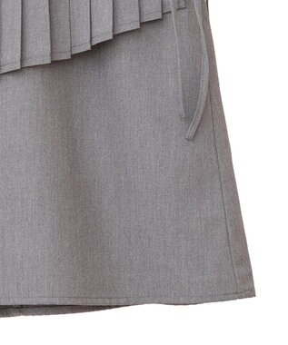 earth music&ecology ＳＥＴ２点プリーツラップスカート＋ミニスカート Gray