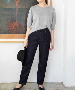 TOQUE 〈大草直子さんアドバイザー〉【天然素材】アルパカシルクニット5分袖 グレー