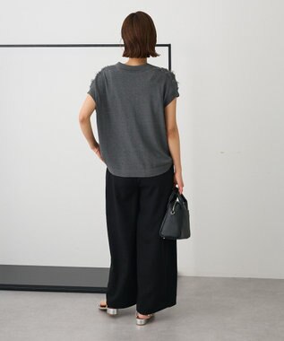 CRAFT STANDARD BOUTIQUE シアーフリンジスキッパーニットプルオーバー Charcoal Gray