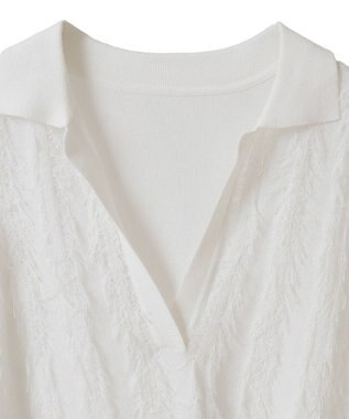 CRAFT STANDARD BOUTIQUE シアーフリンジスキッパーニットプルオーバー White