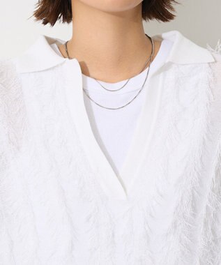 CRAFT STANDARD BOUTIQUE シアーフリンジスキッパーニットプルオーバー White