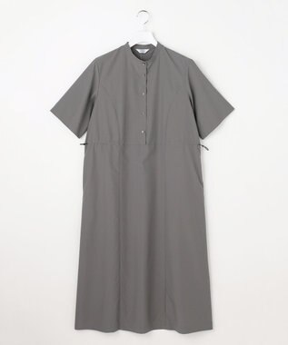 J.PRESS LADIES S ソフトタフタクロス シャツ ワンピース グレー系