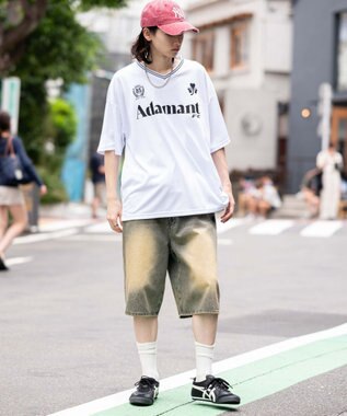 WEGO 【２点セット/ユニセックス着用ITEM/吸水速乾】アクセ付きメッシュロゴT（SS） ホワイト