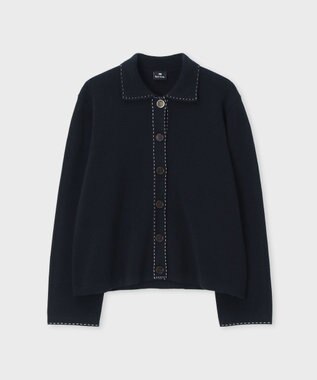 Paul Smith コントラストステッチ ミラノリブ ニットブルゾン