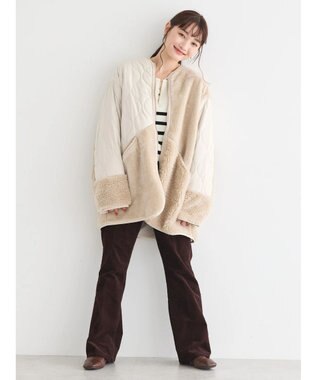 AMERICAN HOLIC キルポカボアＭｉｘキルティングコート Light Beige
