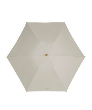 MOONBAT 【WEB限定】LANVIN en Bleu 晴雨兼用 折りたたみ傘 ワイド プレーン×ロゴ刺繍 一級遮光 遮熱 UV キャメル