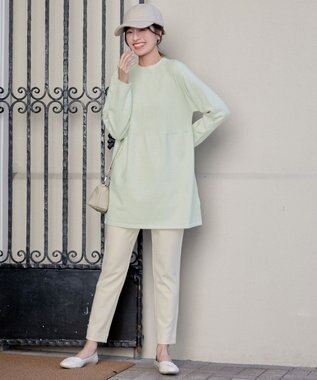 Tiaclasse 【新色追加・洗える】ミドルリブニットチュニック ミント