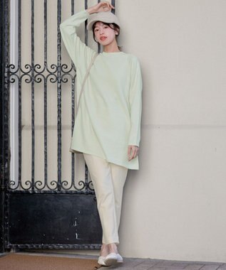 Tiaclasse 【新色追加・洗える】ミドルリブニットチュニック ミント