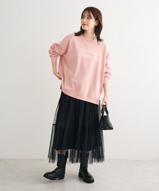 Green Parks 裏起毛ルーズサイズロゴプルオーバー Pink