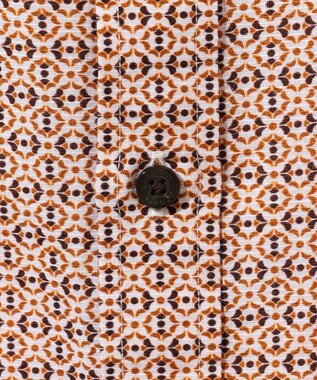 JOSEPH ABBOUD 【キングサイズ・サスティナブル】ジオメットリックパターン シャツ オレンジ系5