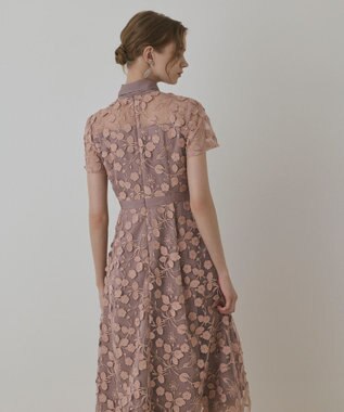 GRACE CONTINENTAL フラワ－フレアドレス ピンク