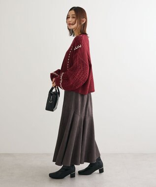 Green Parks ・ＥＬＥＮＣＡＲＥ　ＤＵＥ　ハンドステッチケーブルニッ Bordeaux