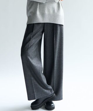 ラメミックスツイード タック ワイド パンツ