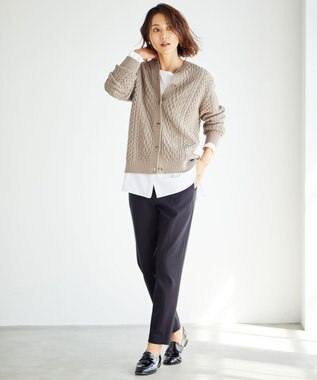 J.PRESS LADIES 【洗える】EIGER CORD カーディガン ブラウン系