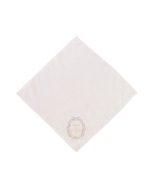 Maison de FLEUR リボンフレーム刺繍タオルハンカチ Lavender