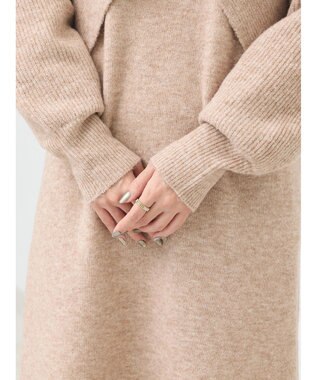earth music&ecology Ｓｅｔ２点クロスニット＋ノースリーブニットワンピース Beige