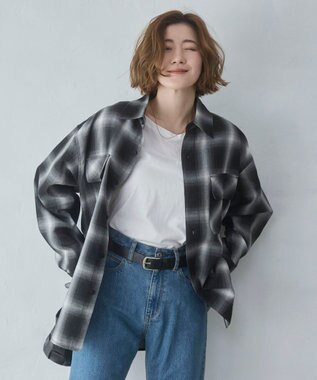 WEGO 【ユニセックス着用ITEM/SMLサイズ展開】オンブレチェックシャツ（LS） 柄1