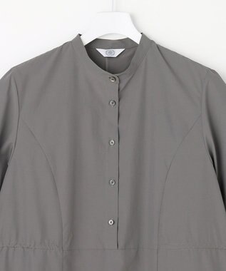 J.PRESS LADIES S ソフトタフタクロス シャツ ワンピース グレー系
