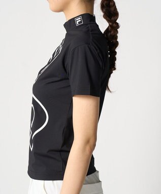 FILA GOLF／marie claire 【FILA GOLF】 バックプリントモックネックシャツ ブラック