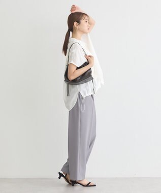 earth music&ecology 【接触冷感】裾ドロストフレンチスリーブシャツ Off White