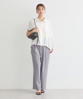 earth music&ecology 【接触冷感】裾ドロストフレンチスリーブシャツ Off White