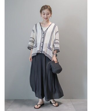 AMERICAN HOLIC クロシェ半袖カーディガン Ivory