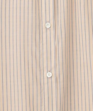 J.PRESS LADIES 【洗える】ウォッシャブルストライプ シャツカラー ブラウス ベージュ系1