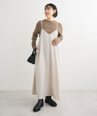 Green Parks 袖口金釦リブニットプルオーバー Light Beige