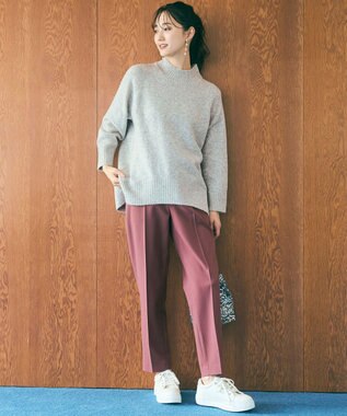 ANY SIS 【洗える】ハイネックラグラン ニット ライトグレー