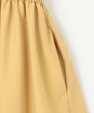 ANY SIS 【洗える】フロントボタンギャザー ワンピース マスタード