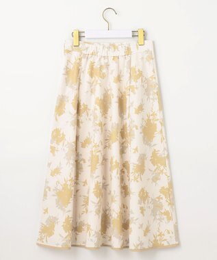 ANY SIS L 【撥水】シルエットフラワー スカート イエロー系