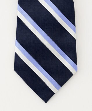 J.PRESS MEN 【定番】ダブルストライプネクタイ ネイビー系1