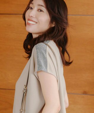 Tiaclasse 【洗える】ドルマンラメスリーブトップス グレー