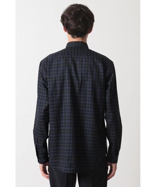 DAKS ウールチェック 隠しボタンダウンシャツ ブラック