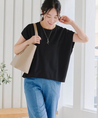 Tiaclasse 【洗える】ドルマンラメスリーブトップス ブラック