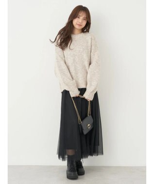 earth music&ecology ファンシーヤーンメランジプルオーバー Light Beige