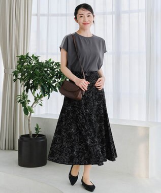 Tiaclasse 【洗える】ドルマンラメスリーブトップス チャコールグレー