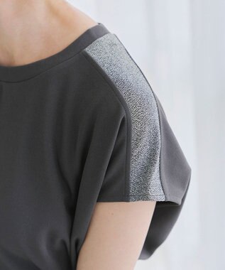 Tiaclasse 【洗える】ドルマンラメスリーブトップス チャコールグレー